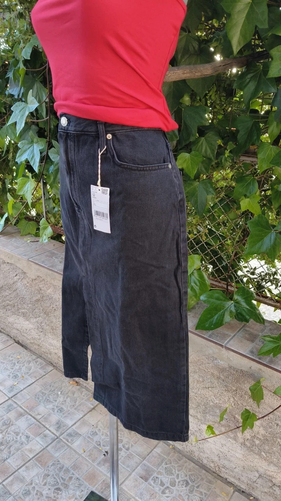 Falda Midi Denim Negra - Mango 🥭 – Mango – taille XL / 42 / 14 5