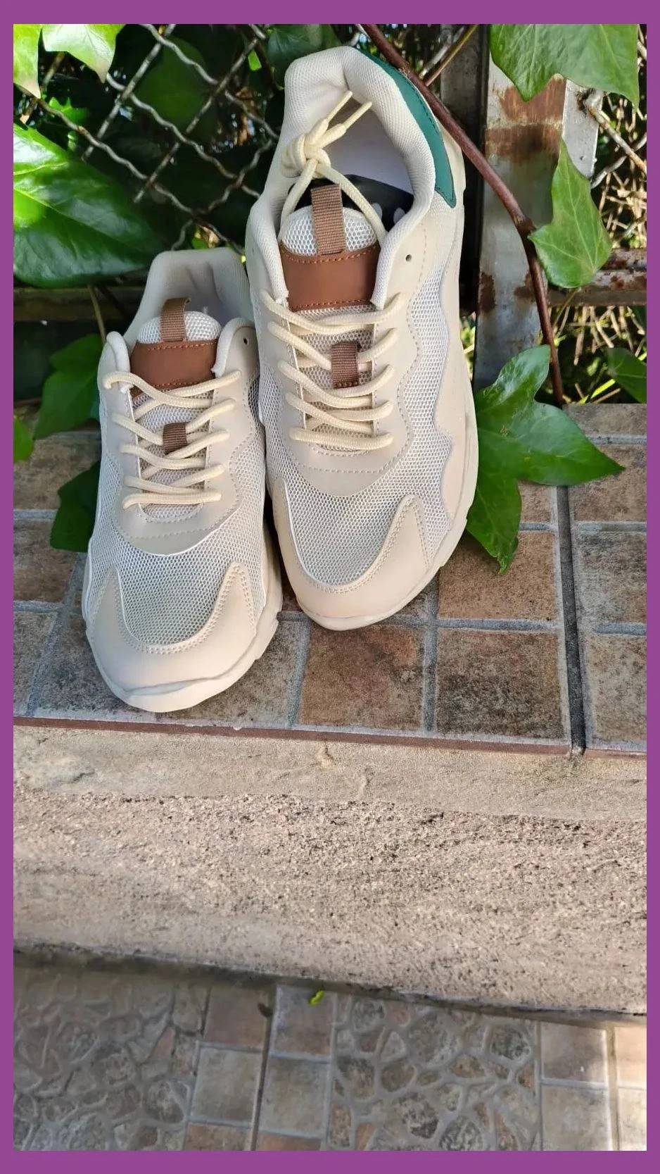 Deportivas Casual Beige & Green - Talla 40 🌈 – Sport – taille 40 2