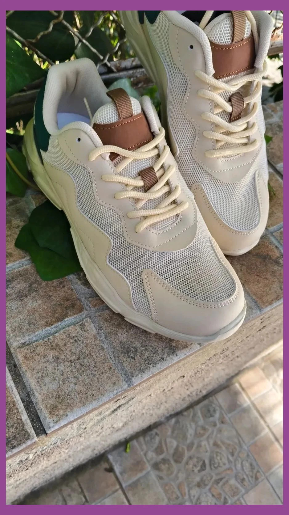 Deportivas Casual Beige & Green - Talla 40 🌈 – Sport – taille 40 3