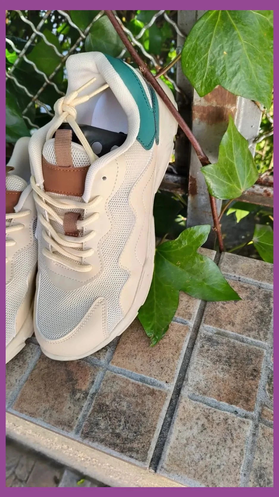 Deportivas Casual Beige & Green - Talla 40 🌈 – Sport – taille 40 4