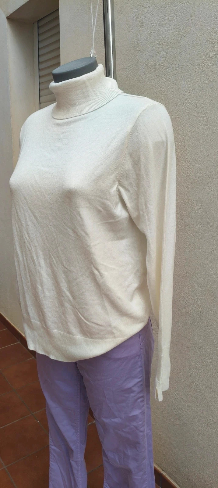 Jersey fino de cuello alto C&A - Talla L (40) - Blanco/Marfil 😍 – C&A – taille L / 40 / 12 3