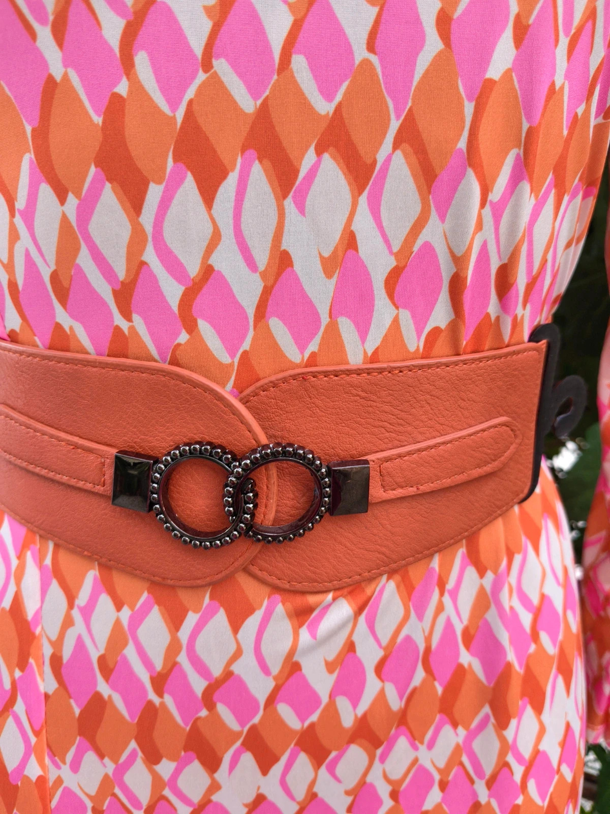 Cinturón elástico ancho naranja vintage 🌈 – Vintage Bazaar – taille 70 cm 2