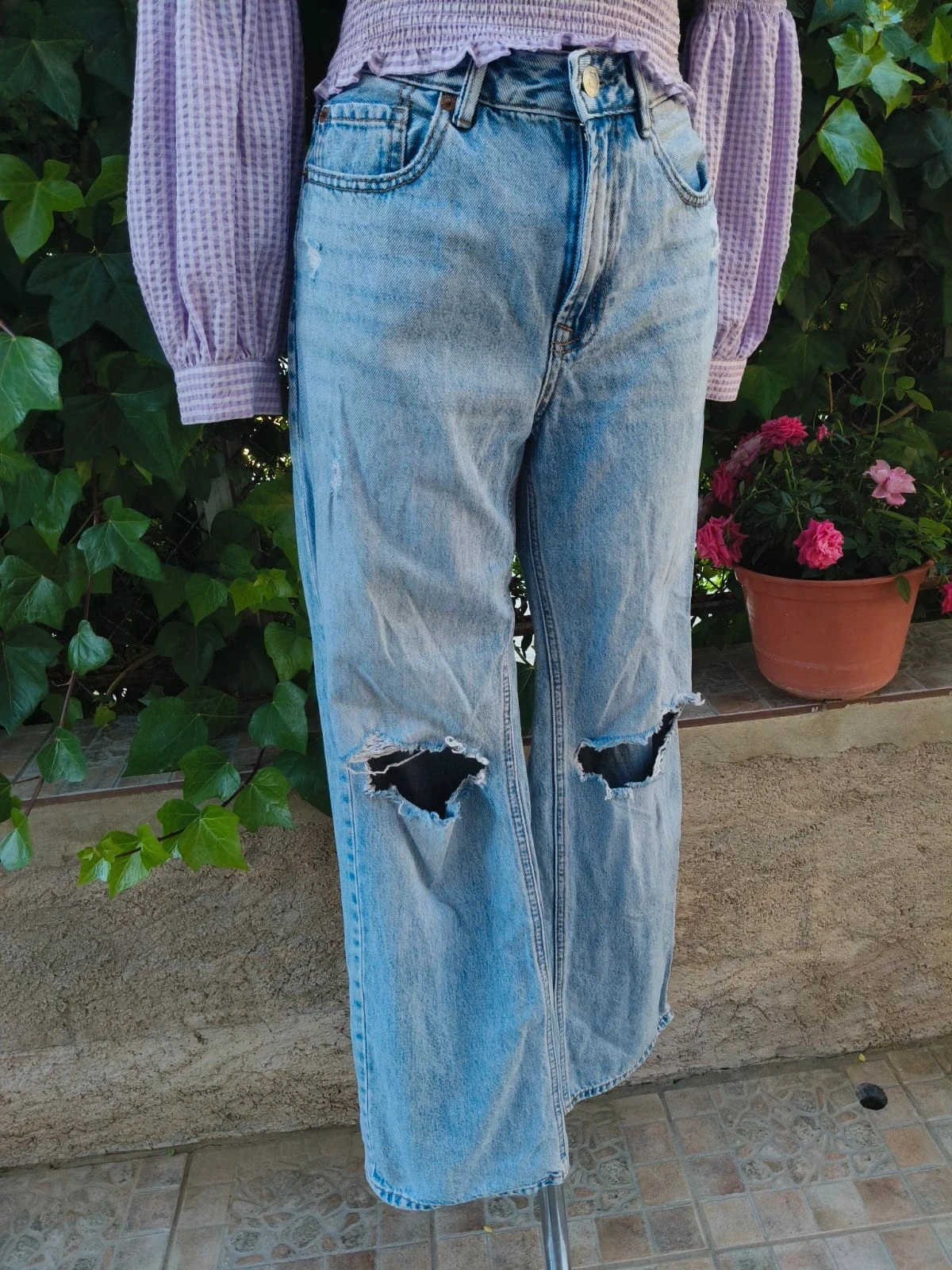 Jeans Rectos Rotos Stradivarius (Talla 36) 🌈 – Stradivarius – taille S / 36 / 8 3