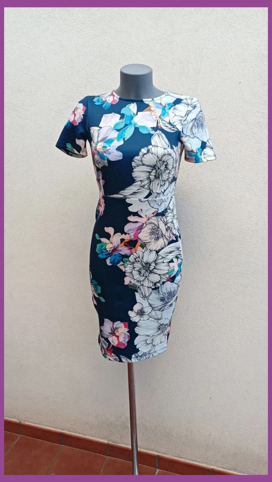 Vestido Ajustado Floral ASOS - Talla 36 (S) 🌈
