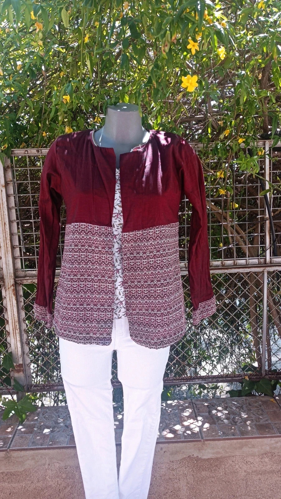 Chaqueta ligera estilo étnico - Talla L 🌈