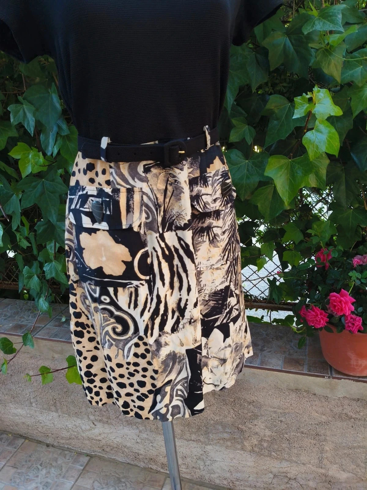 Vestido Joseph Ribkoff – Estilo Safari / Animal Print (Talla 40) – Joseph Ribkoff – taille L / 40 / 12 5