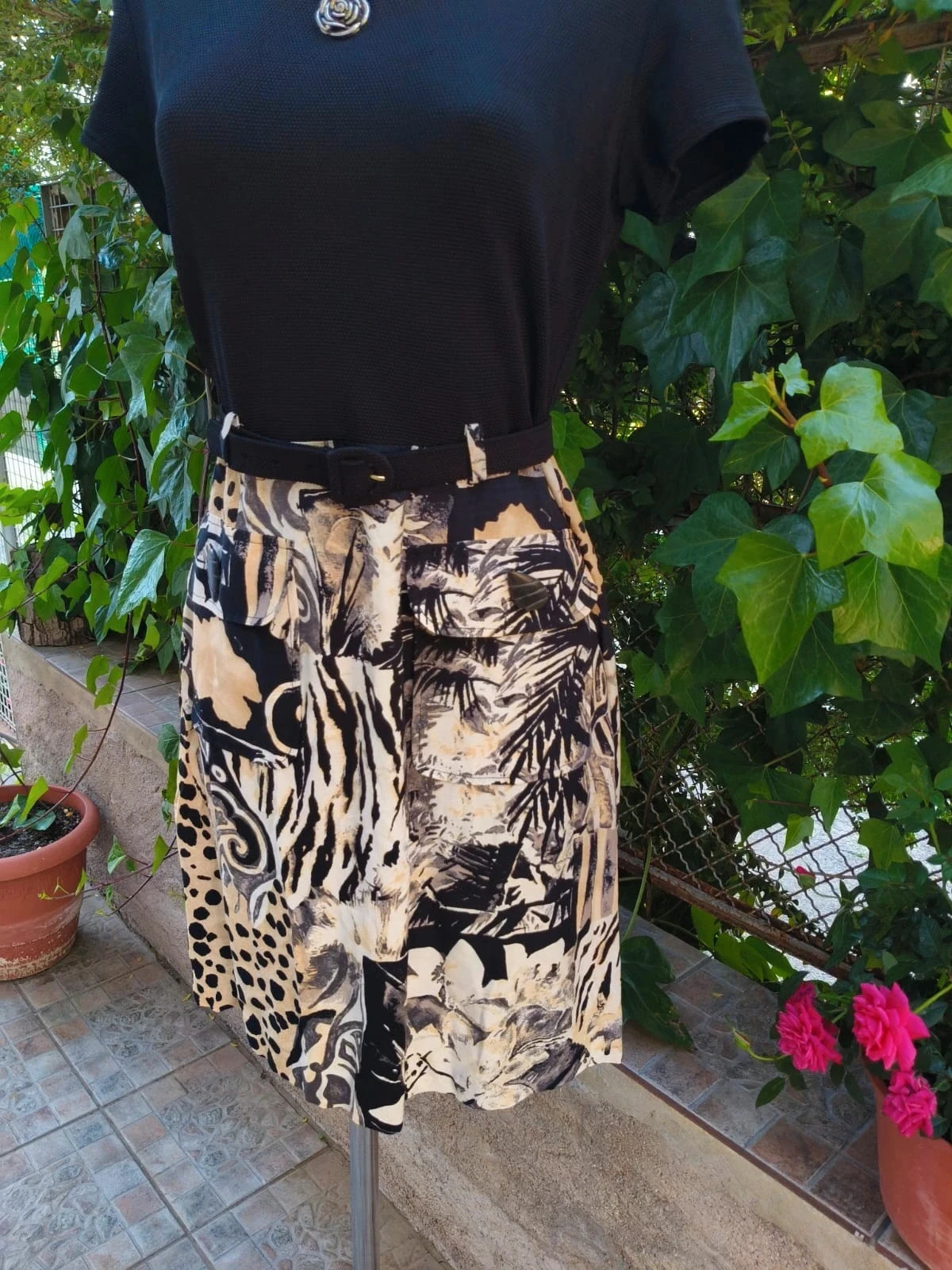 Vestido Joseph Ribkoff – Estilo Safari / Animal Print (Talla 40) – Joseph Ribkoff – taille L / 40 / 12 4
