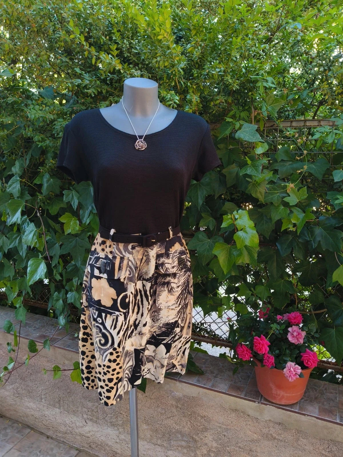 Vestido Joseph Ribkoff – Estilo Safari / Animal Print (Talla 40)