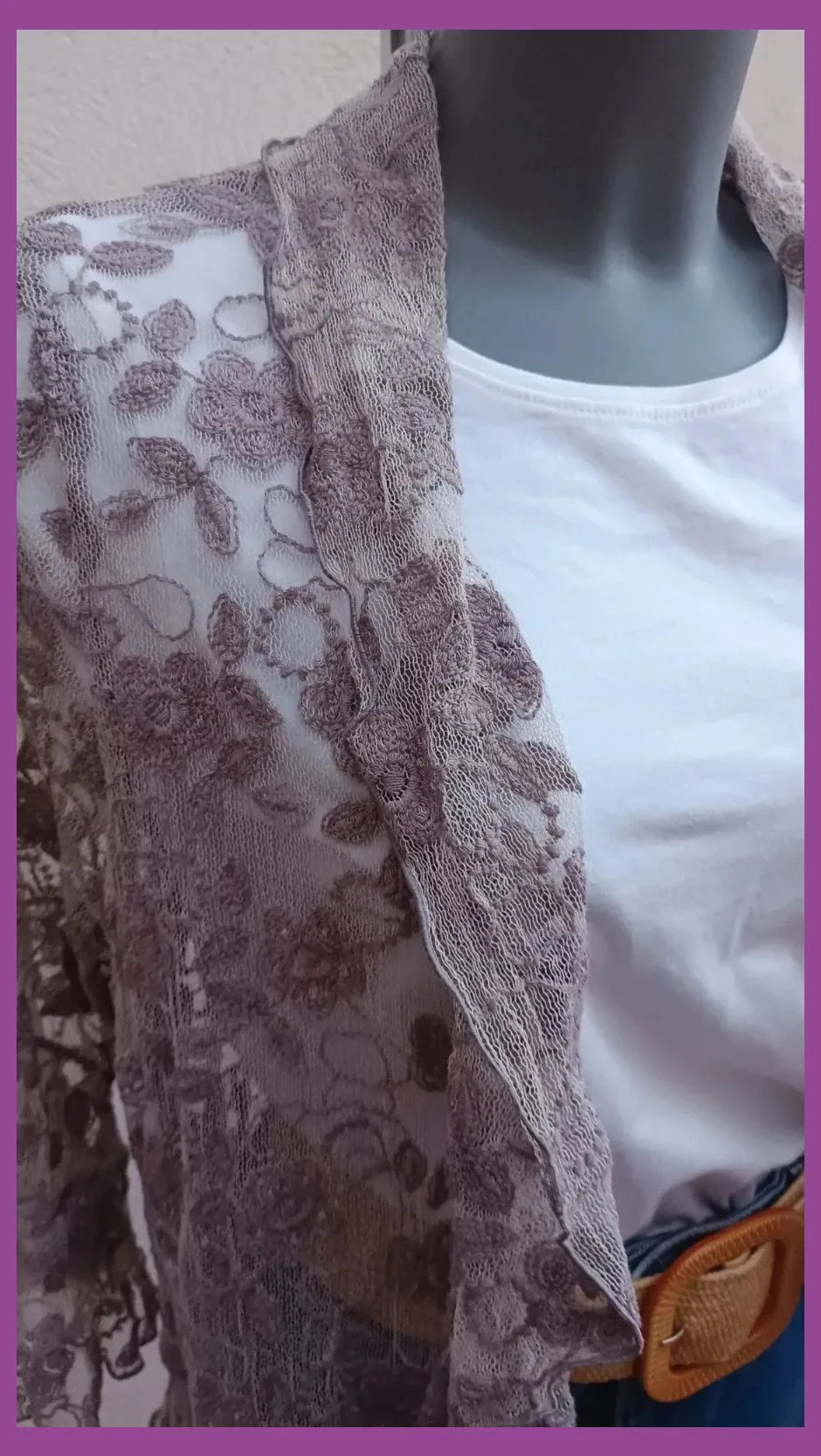 Chaqueta/Cárdigan de Encaje Floral - Estilo Romántico 🌈 – esloto – taille M / 38 / 10 4