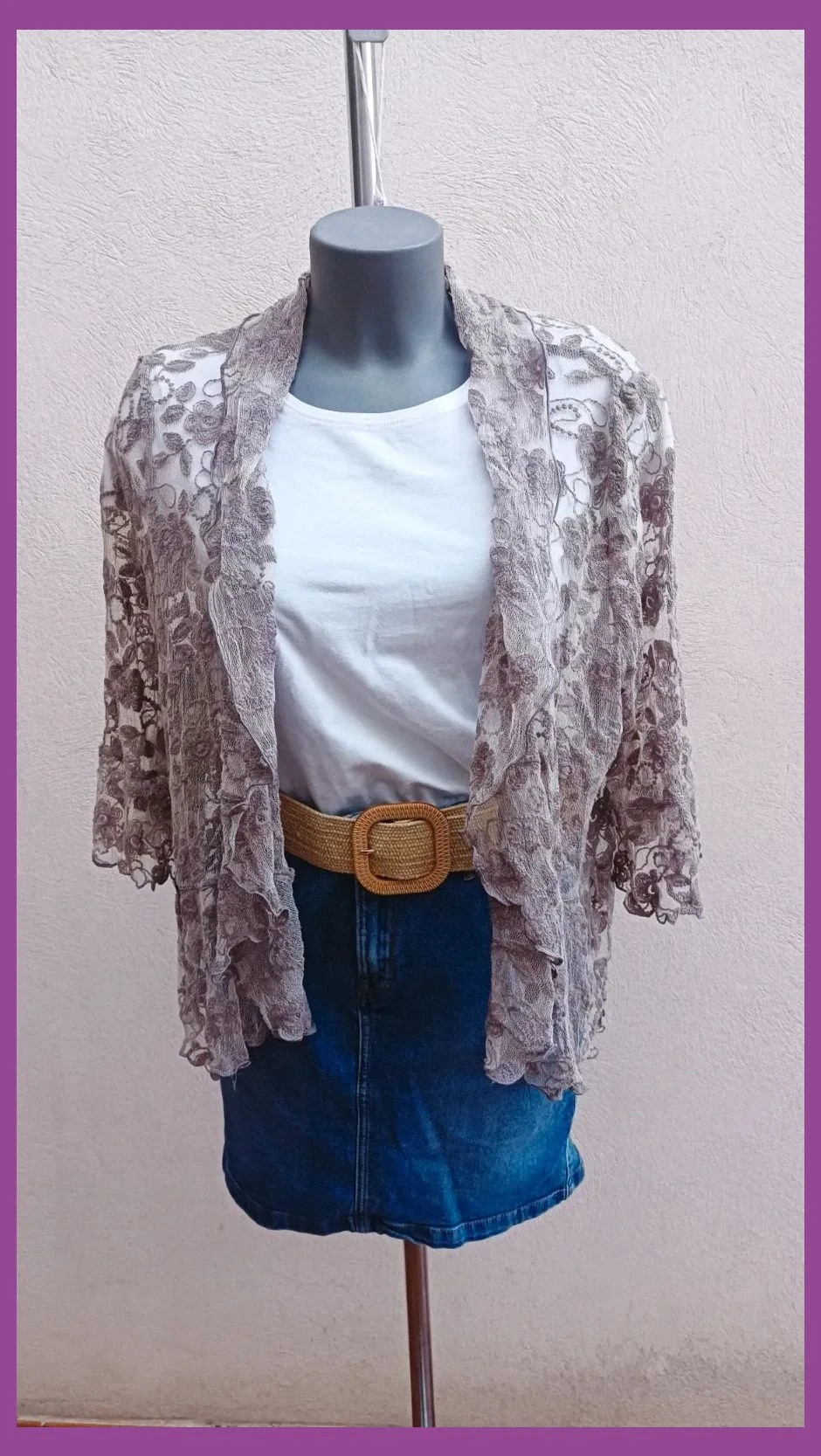 Chaqueta/Cárdigan de Encaje Floral - Estilo Romántico 🌈 – esloto – taille M / 38 / 10