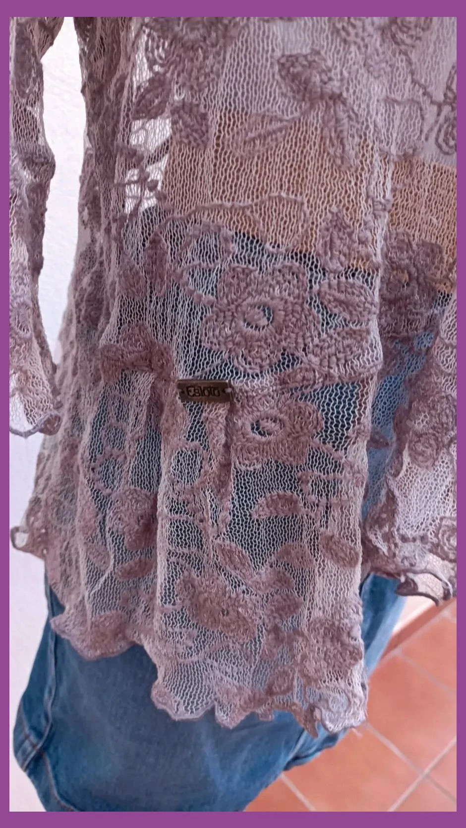 Chaqueta/Cárdigan de Encaje Floral - Estilo Romántico 🌈 – esloto – taille M / 38 / 10 5