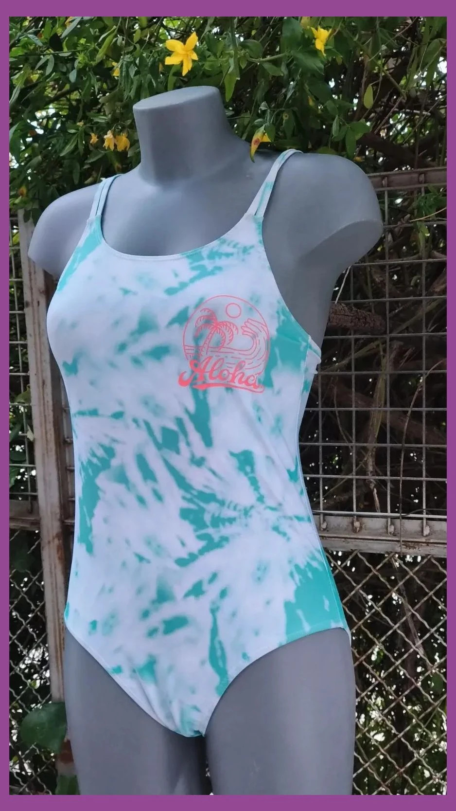 Bañador "Aloha" Tie-Dye – Verde Agua y Blanco 🌈 – La Boutique – taille S / 36 / 8 2