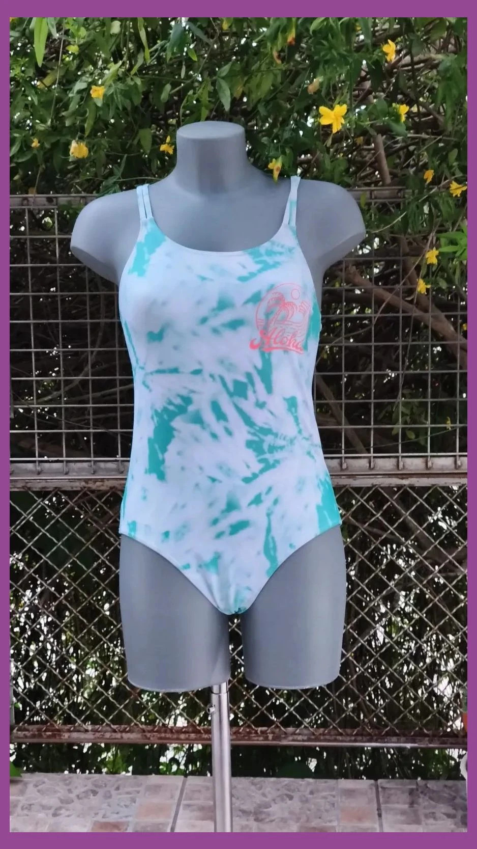 Bañador "Aloha" Tie-Dye – Verde Agua y Blanco 🌈 – La Boutique – taille S / 36 / 8 3