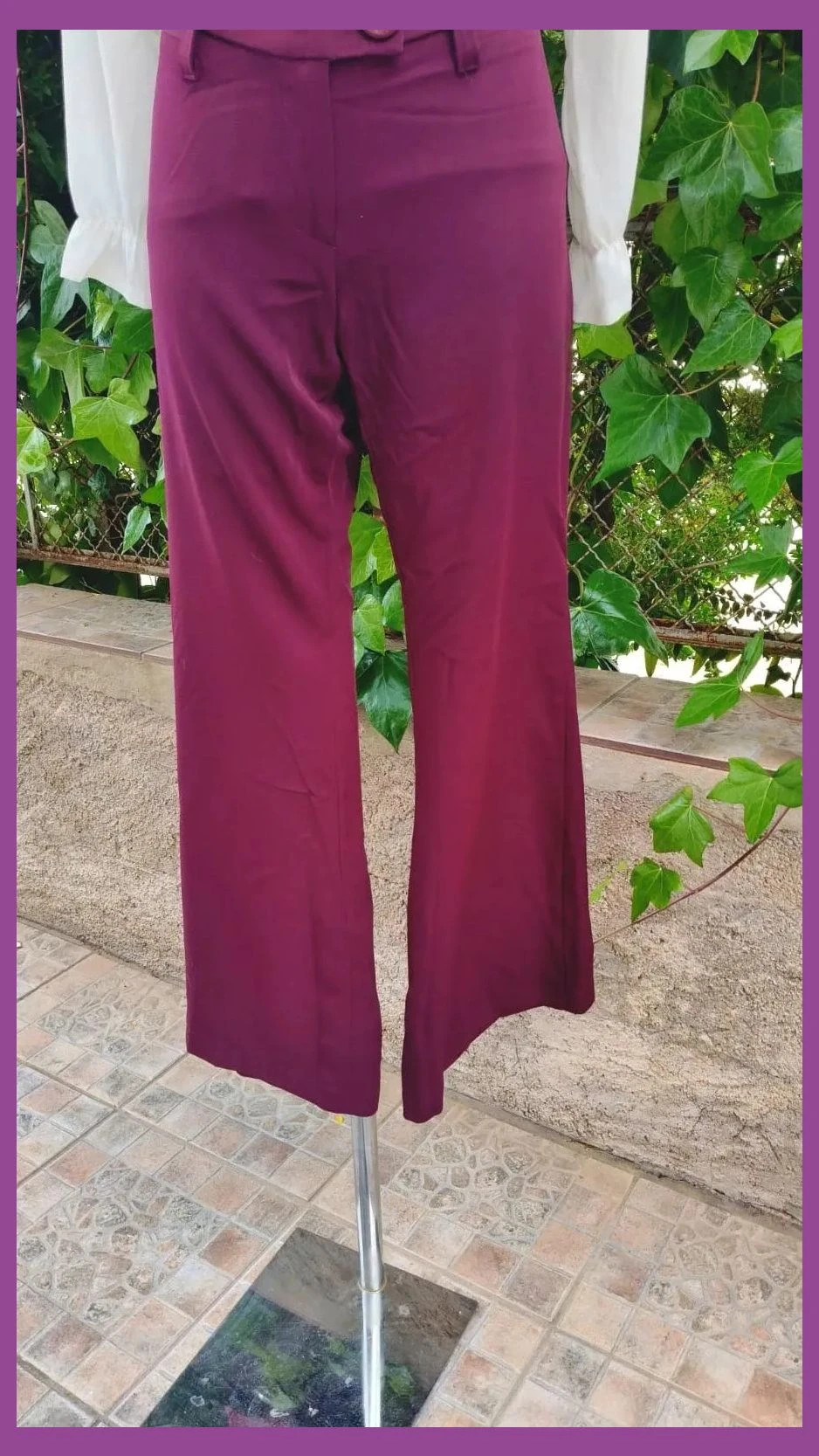 Pantalón de Pata Ancha - Color Morado/Burdeos 🍇 – Terre De Sienne – taille L / 40 / 12 5