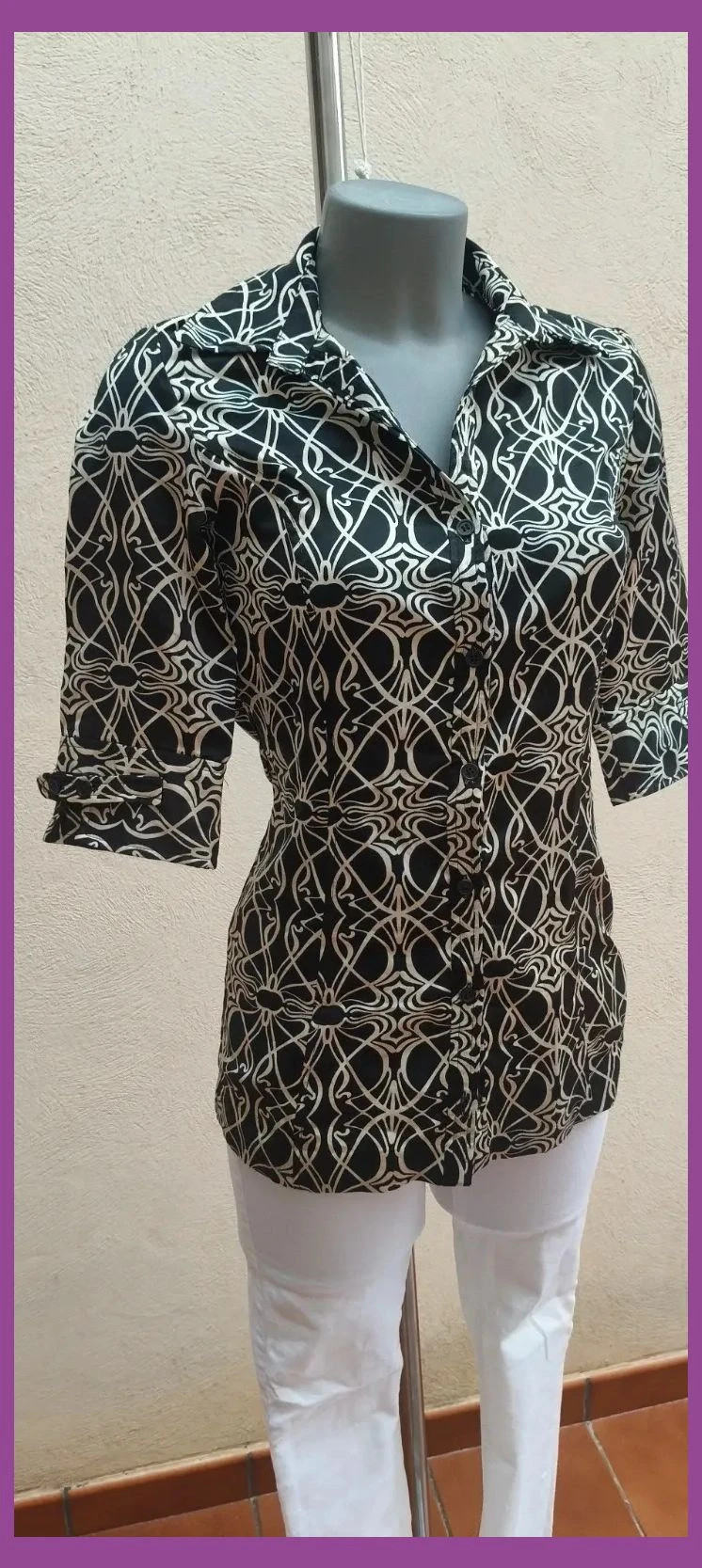 Camisa Estampada Geométrica Zara Basic – Talla S – Zara – taille S / 36 / 8 2