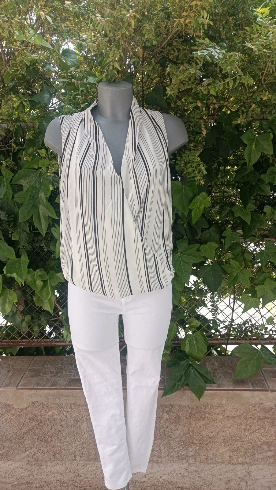 Blusa Cruzada de Rayas Verticales - H&M - Talla 38 🌈 – H&M – taille M / 38 / 10