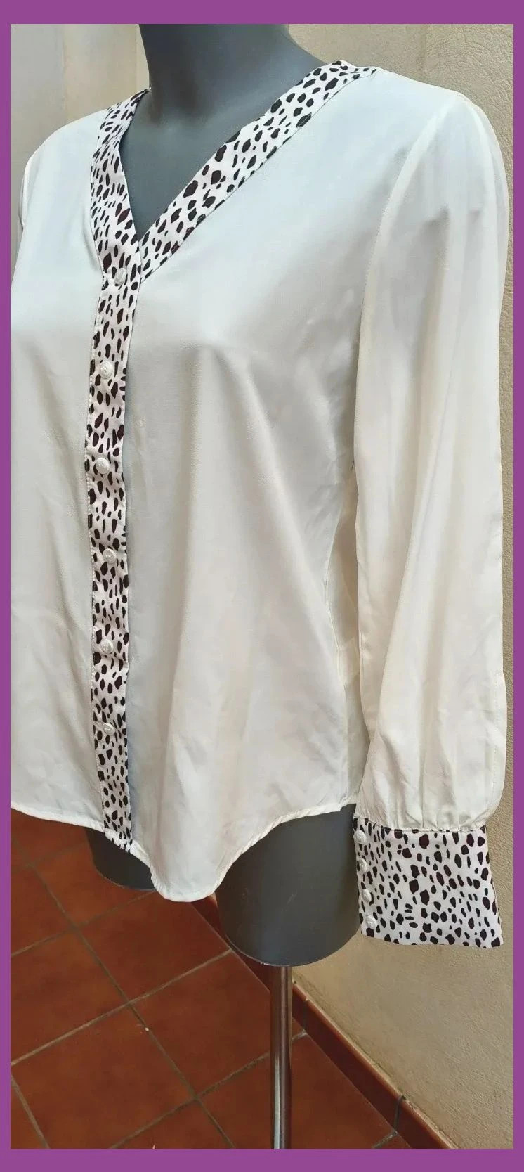 Blusa Blanca con Contrastes Animal Print 🌈 – La Boutique – taille M / 38 / 10 4