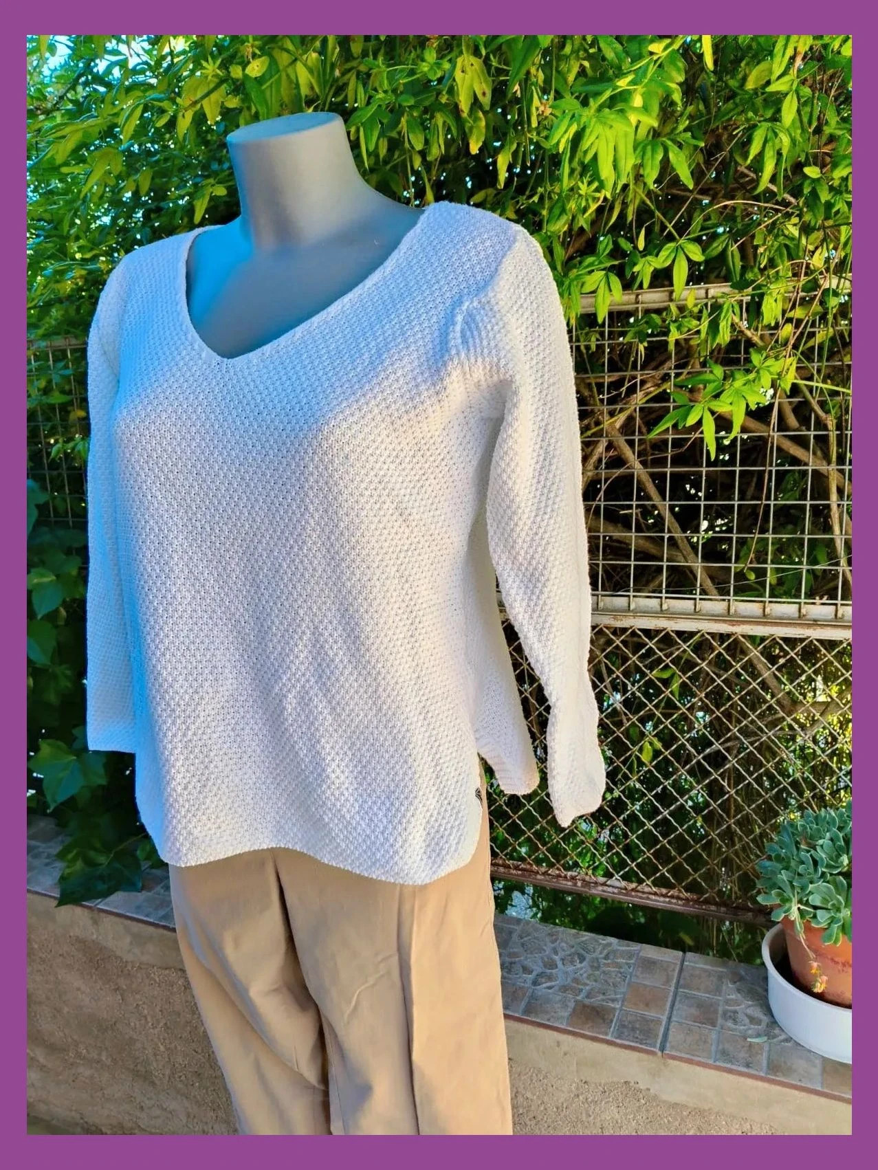 Jersey de punto calado - Blanc du Nil (Talla S / 36) 🌈 – Blanc du Nil – taille S / 36 / 8 3