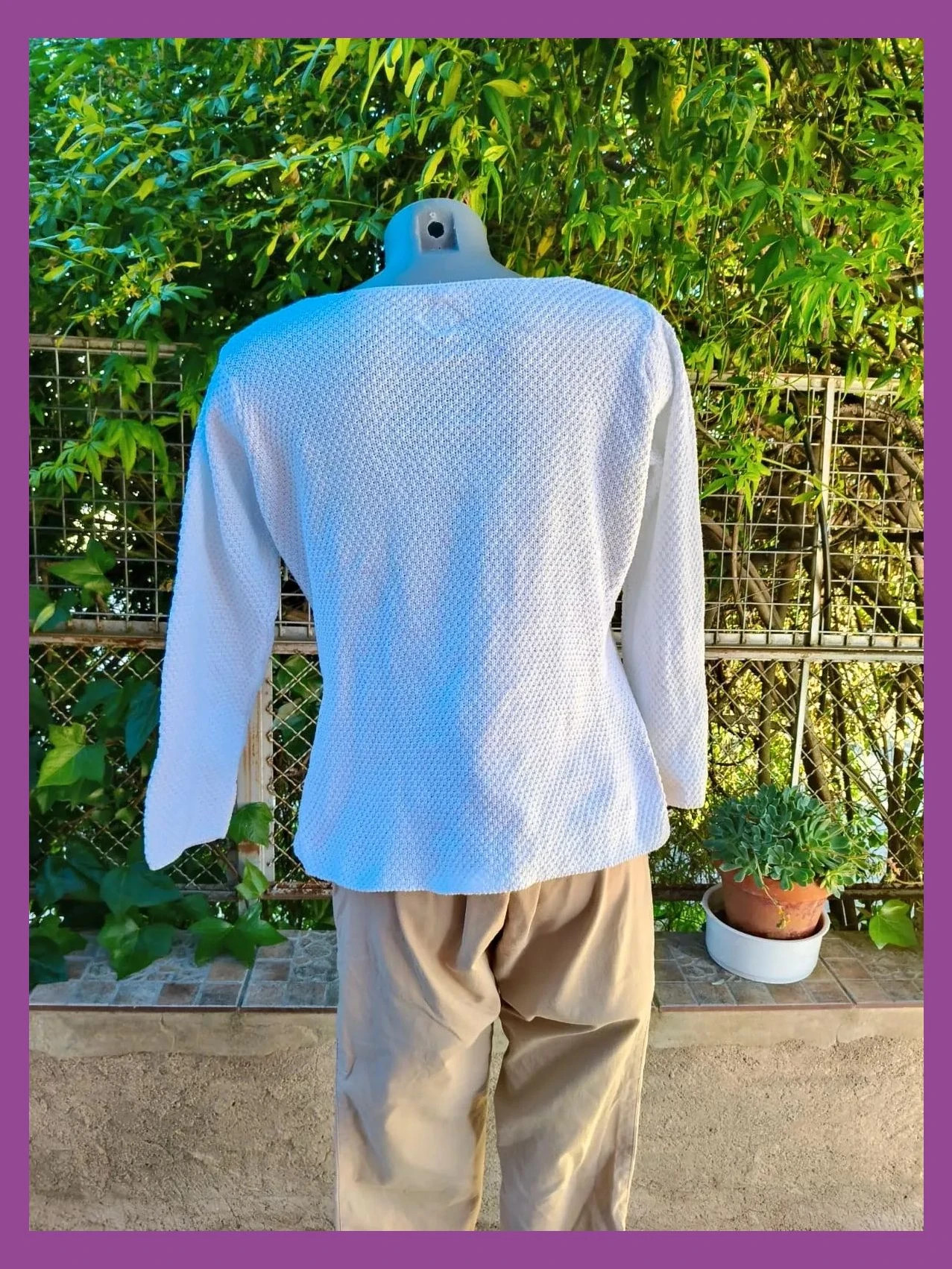 Jersey de punto calado - Blanc du Nil (Talla S / 36) 🌈 – Blanc du Nil – taille S / 36 / 8 5