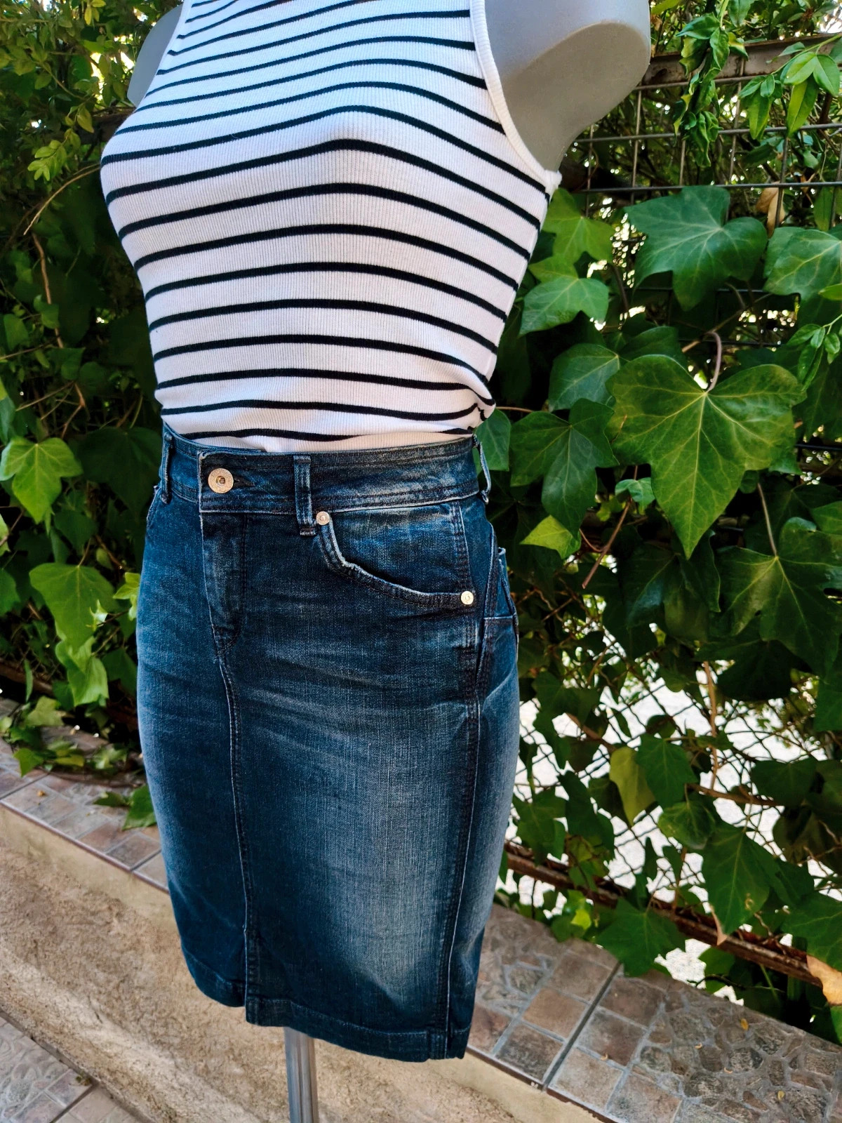 Falda Vaquera Pepe Jeans – Color Negro / Lavado Oscuro 🌈 – Pepe Jeans – taille S / 36 / 8 3