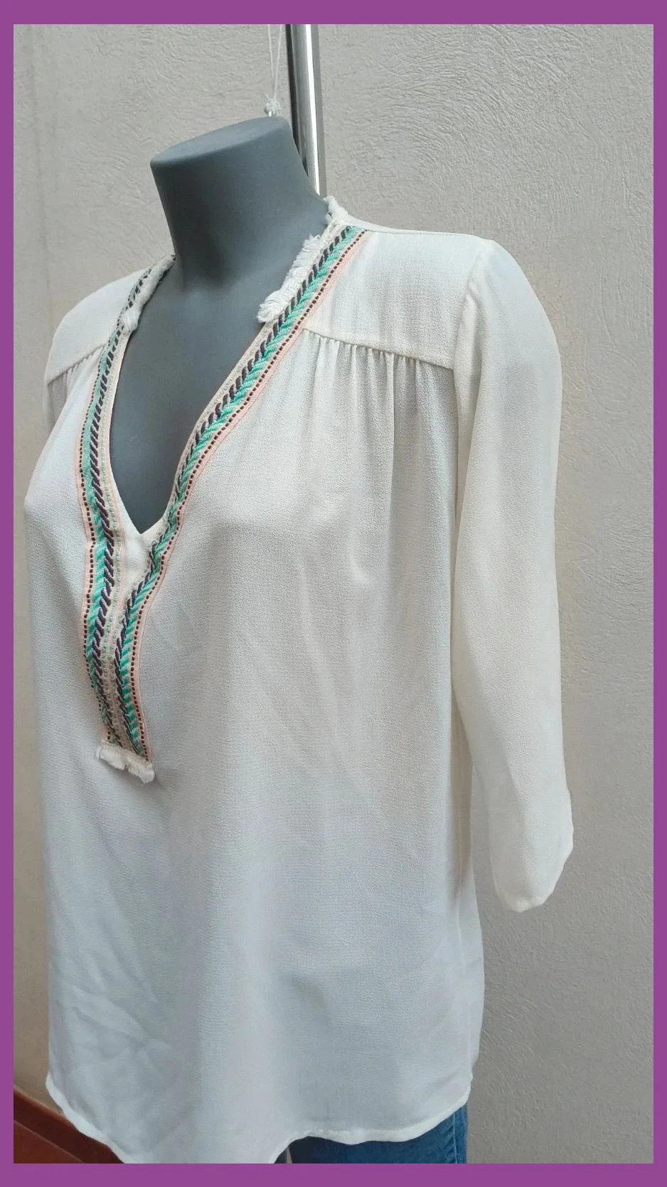 Blusa Blanca Estilo Boho - Waipaï Collection 🌈 – WAIPAI – taille XL / 42 / 14 3