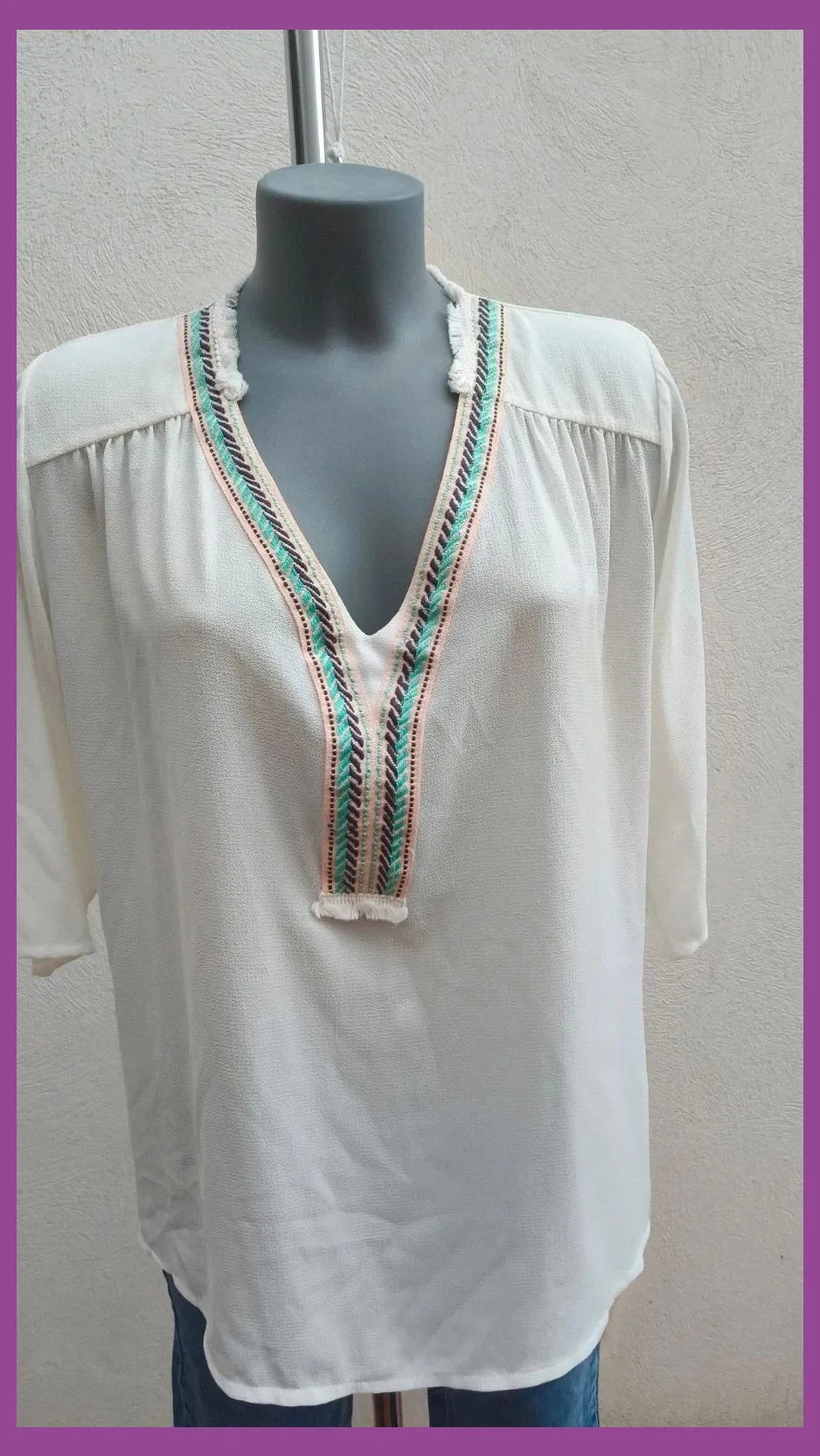 Blusa Blanca Estilo Boho - Waipaï Collection 🌈 – WAIPAI – taille XL / 42 / 14