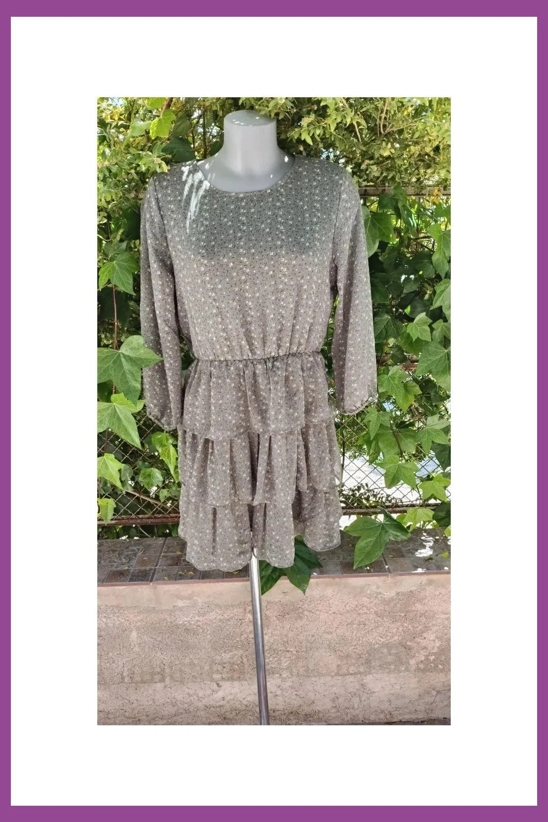 Vestido Mini de Flores verde 🌿 – ONLY – taille M / 38 / 10