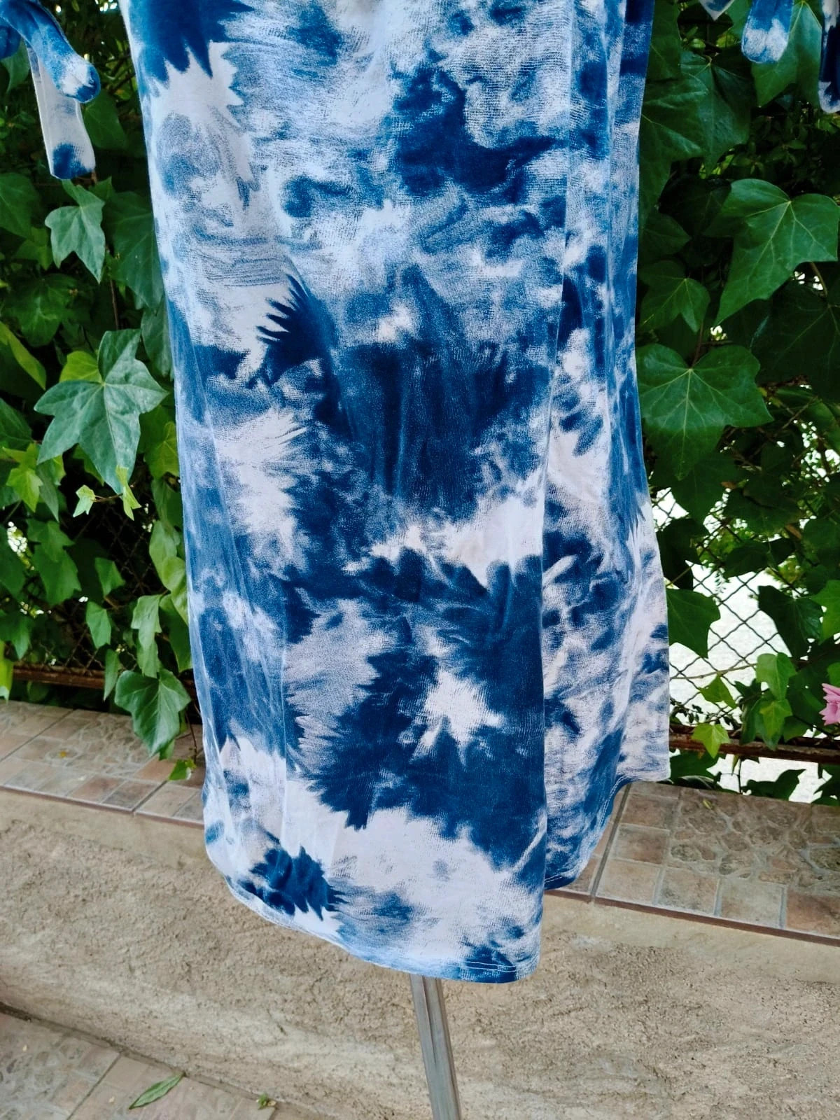 Vestido / Túnica Estilo Tie-Dye Azul y Blanco 💙 – Boutique Bohéme – taille L / 40 / 12 4