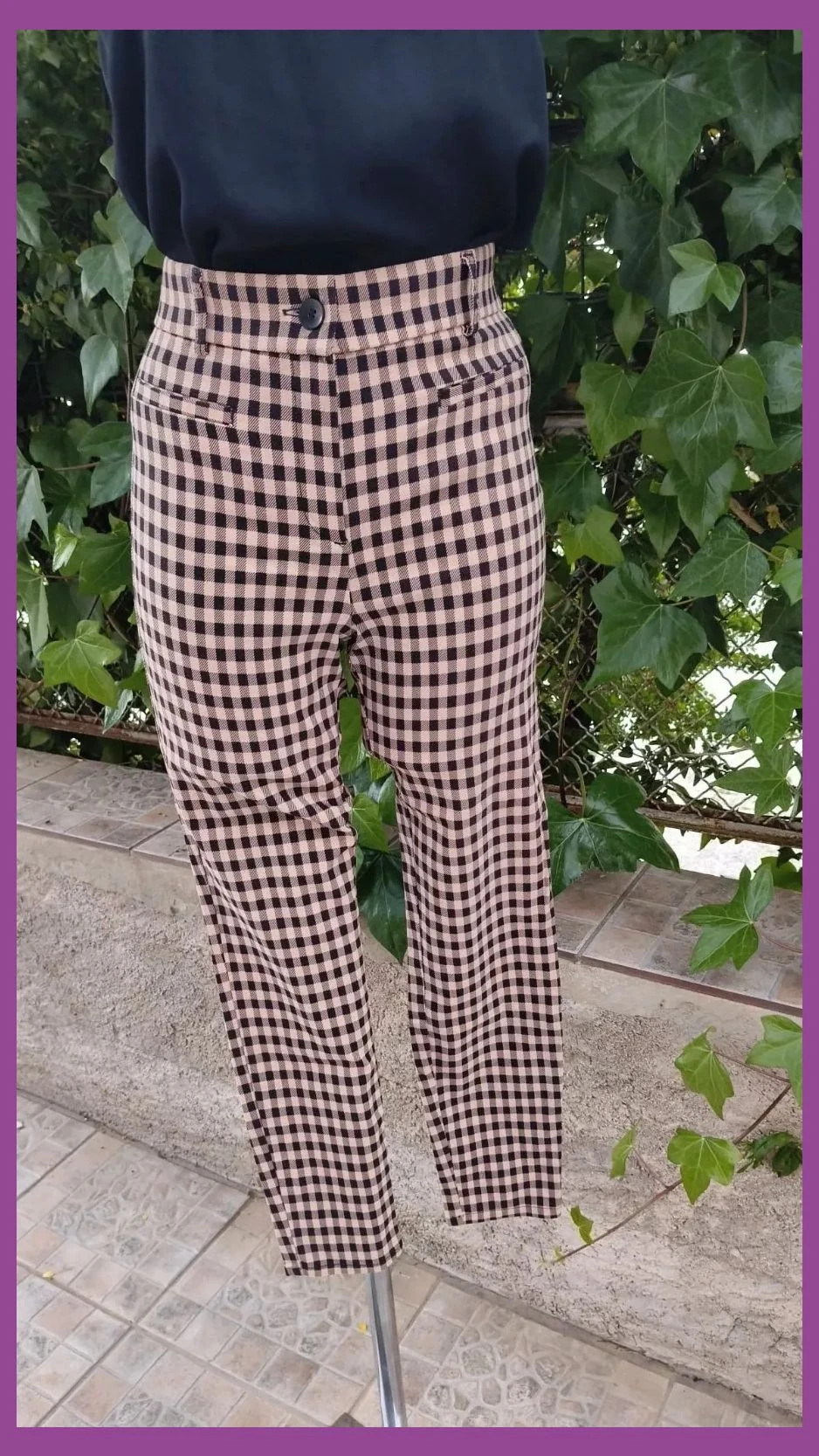 Pantalón de Cuadros Vichy (Camel/Negro) - Primark Cares 🌈 – Primark – taille L / 40 / 12 2