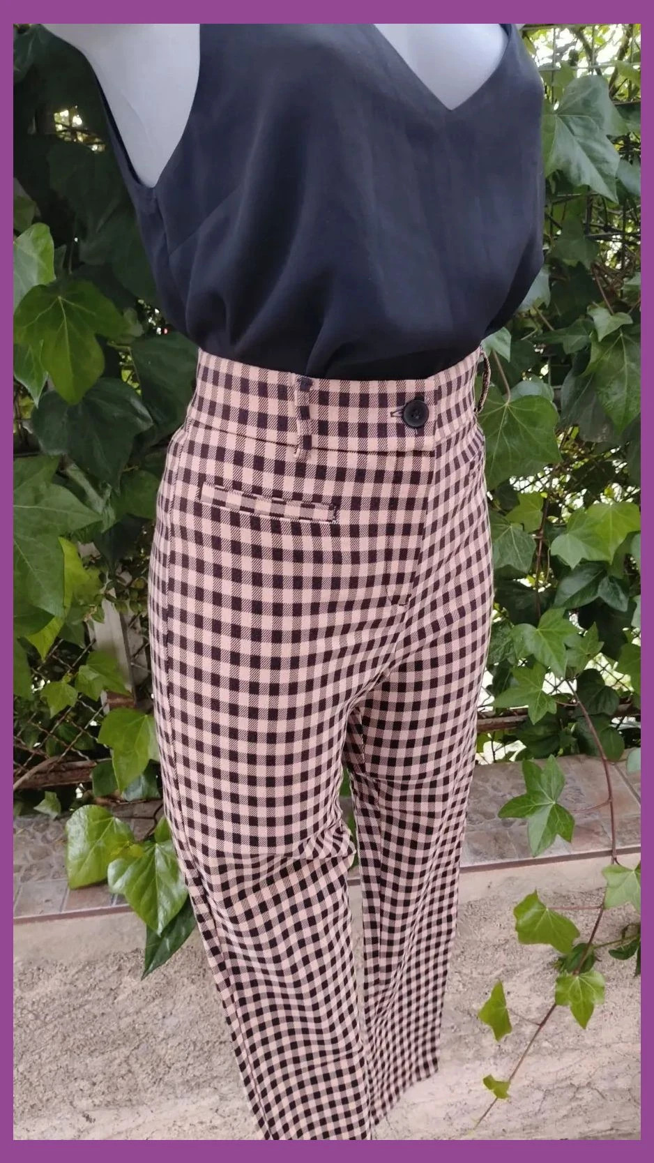 Pantalón de Cuadros Vichy (Camel/Negro) - Primark Cares 🌈 – Primark – taille L / 40 / 12 3