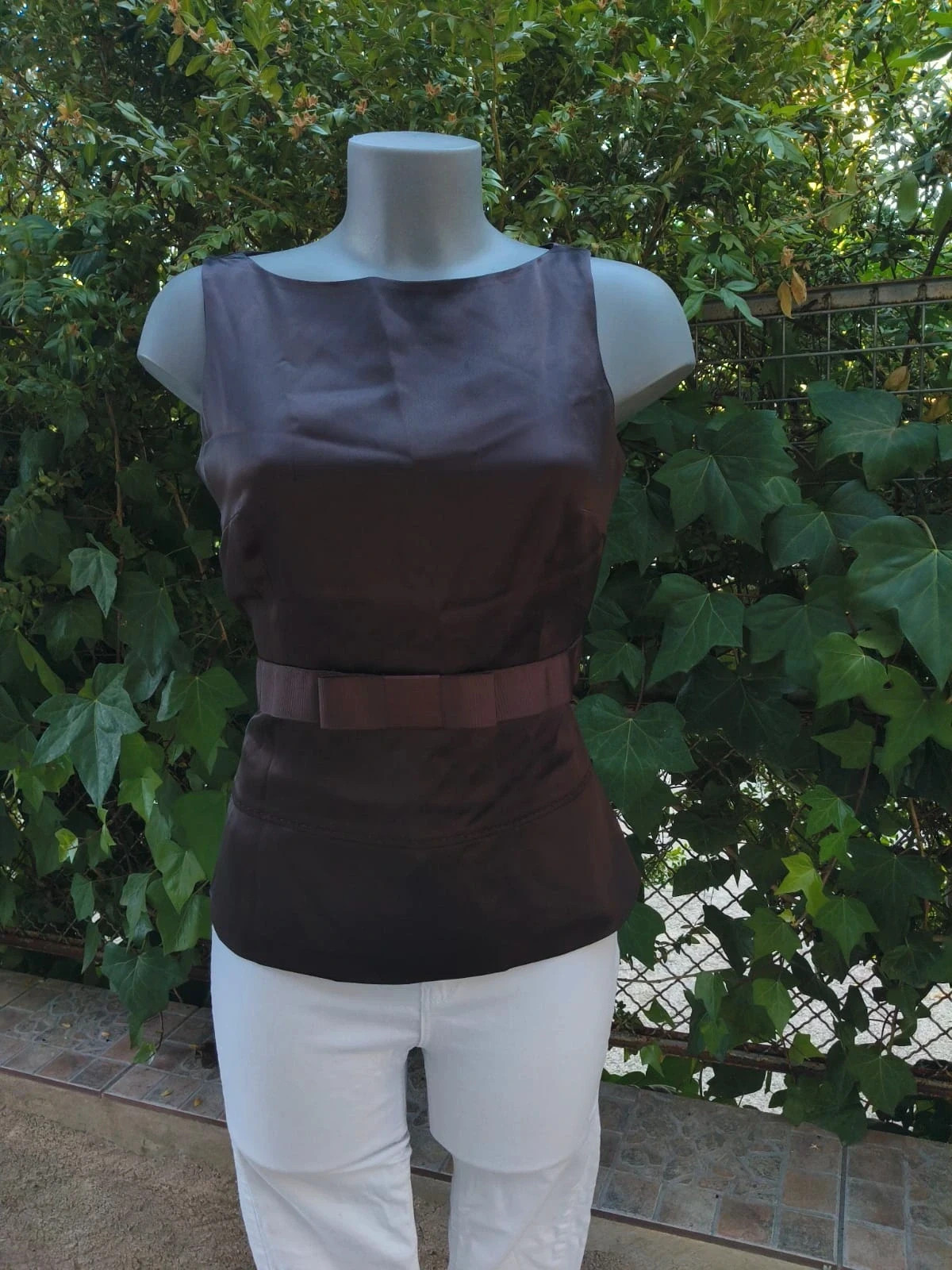 Top satinado marrón con lazo - Síntesis 🌈 – Síntesis – taille M / 38 / 10 3
