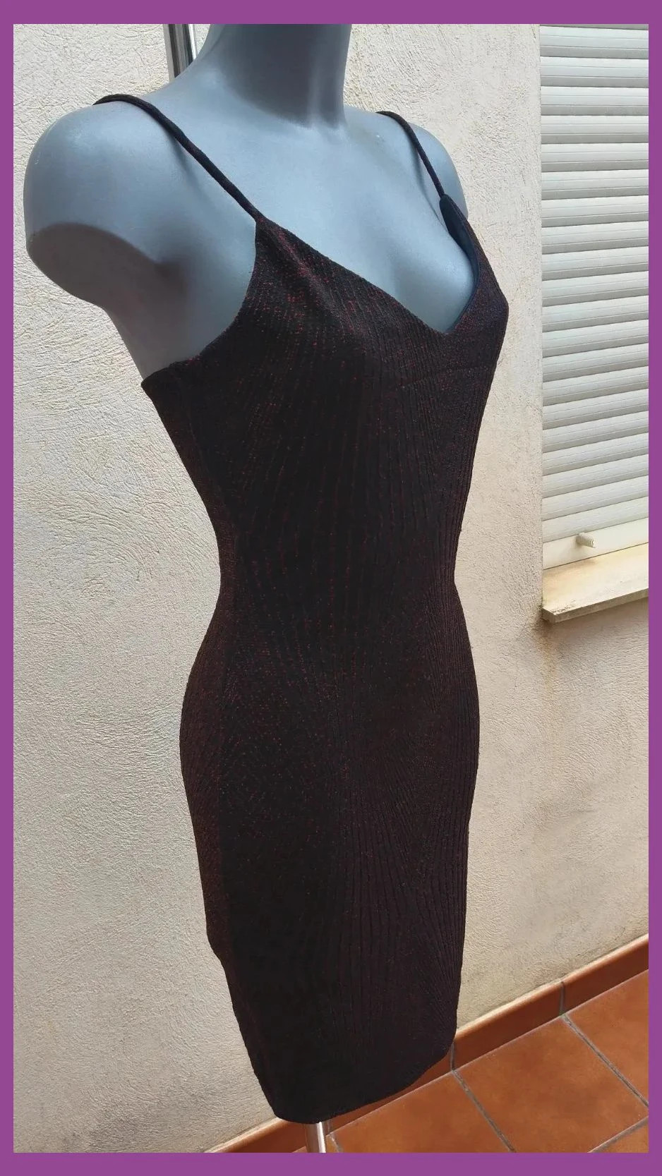 Vestido Ajustado Negro y Rojo Metalizado - Haute Monde 🌈 – Haute Monde – taille L / 40 / 12 5