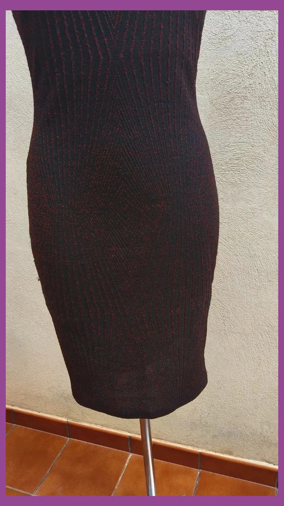 Vestido Ajustado Negro y Rojo Metalizado - Haute Monde 🌈 – Haute Monde – taille L / 40 / 12 3
