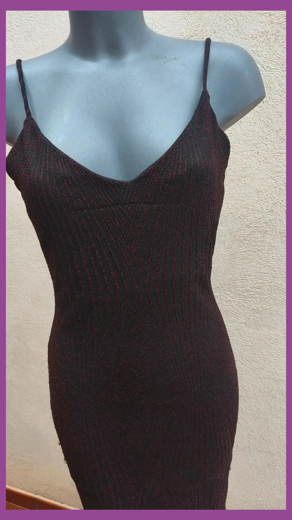 Vestido Ajustado Negro y Rojo Metalizado - Haute Monde 🌈 – Haute Monde – taille L / 40 / 12 2