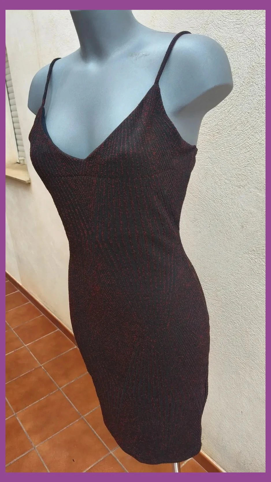 Vestido Ajustado Negro y Rojo Metalizado - Haute Monde 🌈 – Haute Monde – taille L / 40 / 12 4