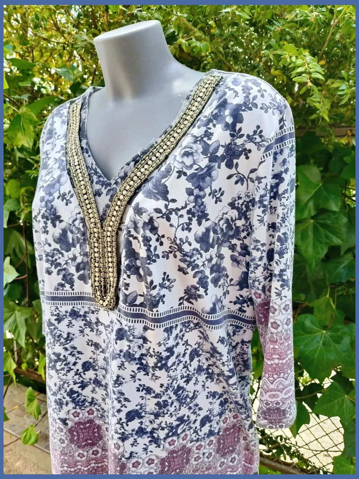 Blusa Túnica Estampada - Estilo Retro / Boho 🌈 – Laura Kent – taille XL / 42 / 14 3