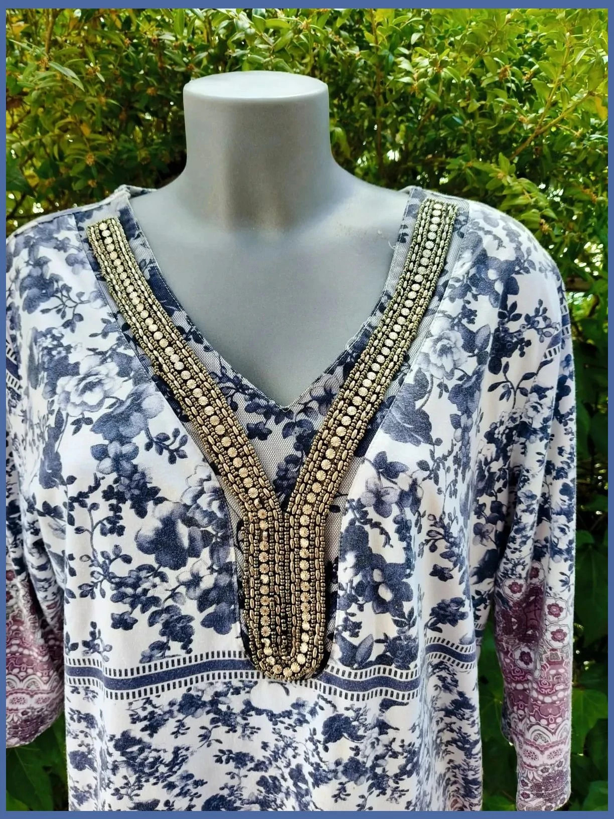 Blusa Túnica Estampada - Estilo Retro / Boho 🌈 – Laura Kent – taille XL / 42 / 14 4