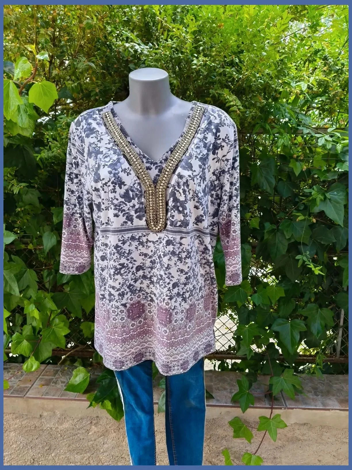 Blusa Túnica Estampada - Estilo Retro / Boho 🌈