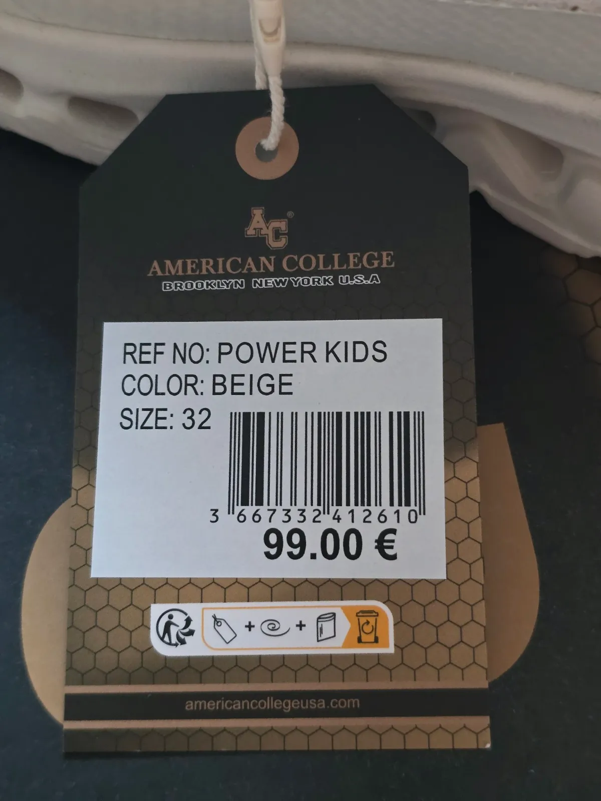 Baskets american college taille 32 beige  – American college – taille EU 32 7