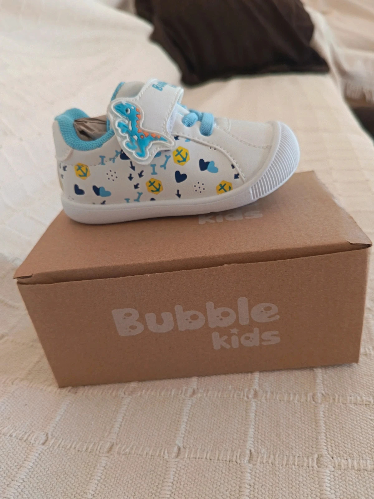 Zapatillas BeBé Bubble Kids Blancas y Azules - Dinosaurio / Marinero Talla 22) – Bubble Kids – taille 22 3