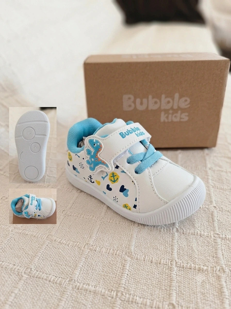 Zapatillas BeBé Bubble Kids Blancas y Azules - Dinosaurio / Marinero Talla 22)