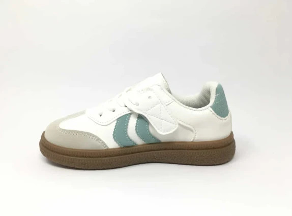 Zapatillas deportivas blancas y verde agua con suela de goma Talla 31 – Bubble Kids – taille 31 3