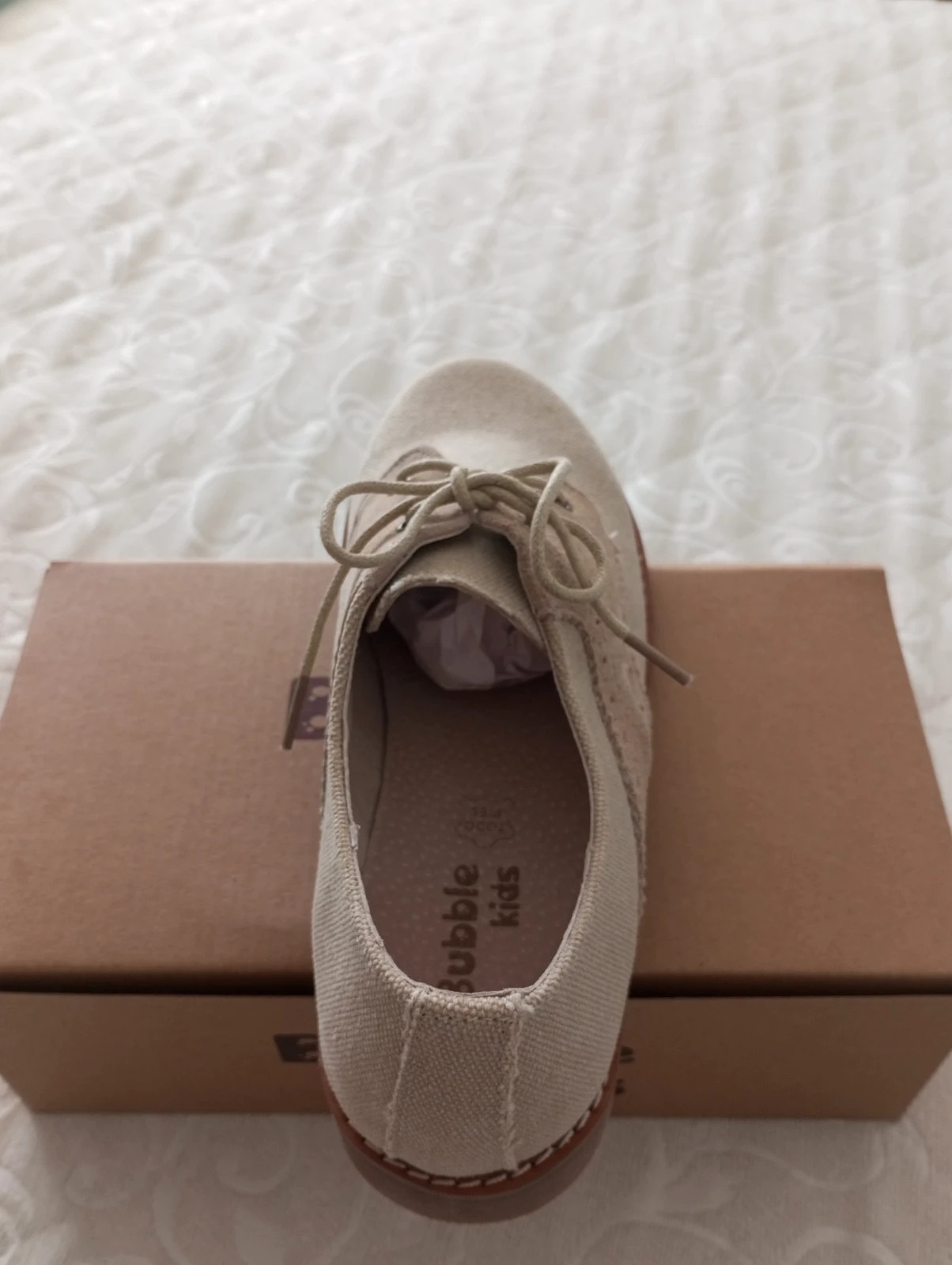 Zapatos ceremonia niño Bubble Kids beige lino Blucher elegante talla 36 – Bubble Kids – taille 36 4