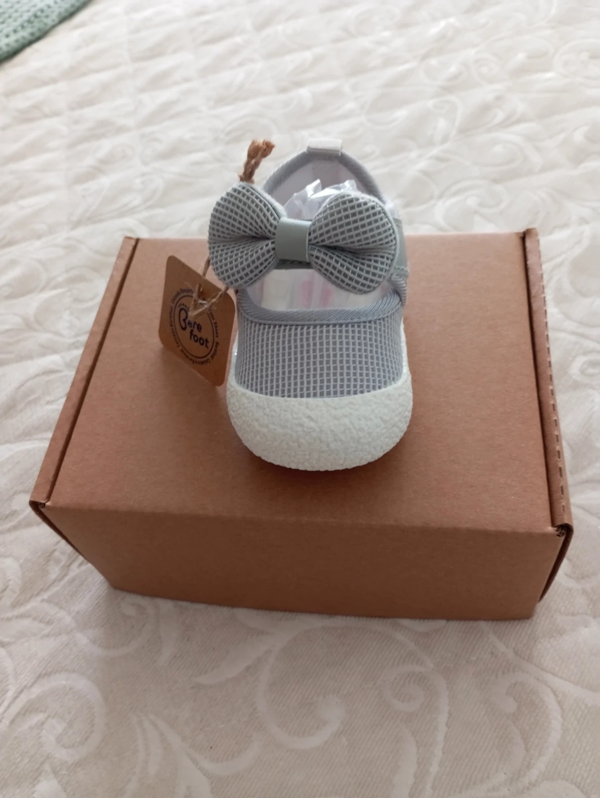 Grey baby shoes with velcro – Bubble Kids – taille 23 4