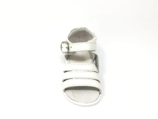 Sandalias blancas de piel para bebé Primeros pasos Cierre ajustable talla 19 – Bubble Kids – taille 19 2