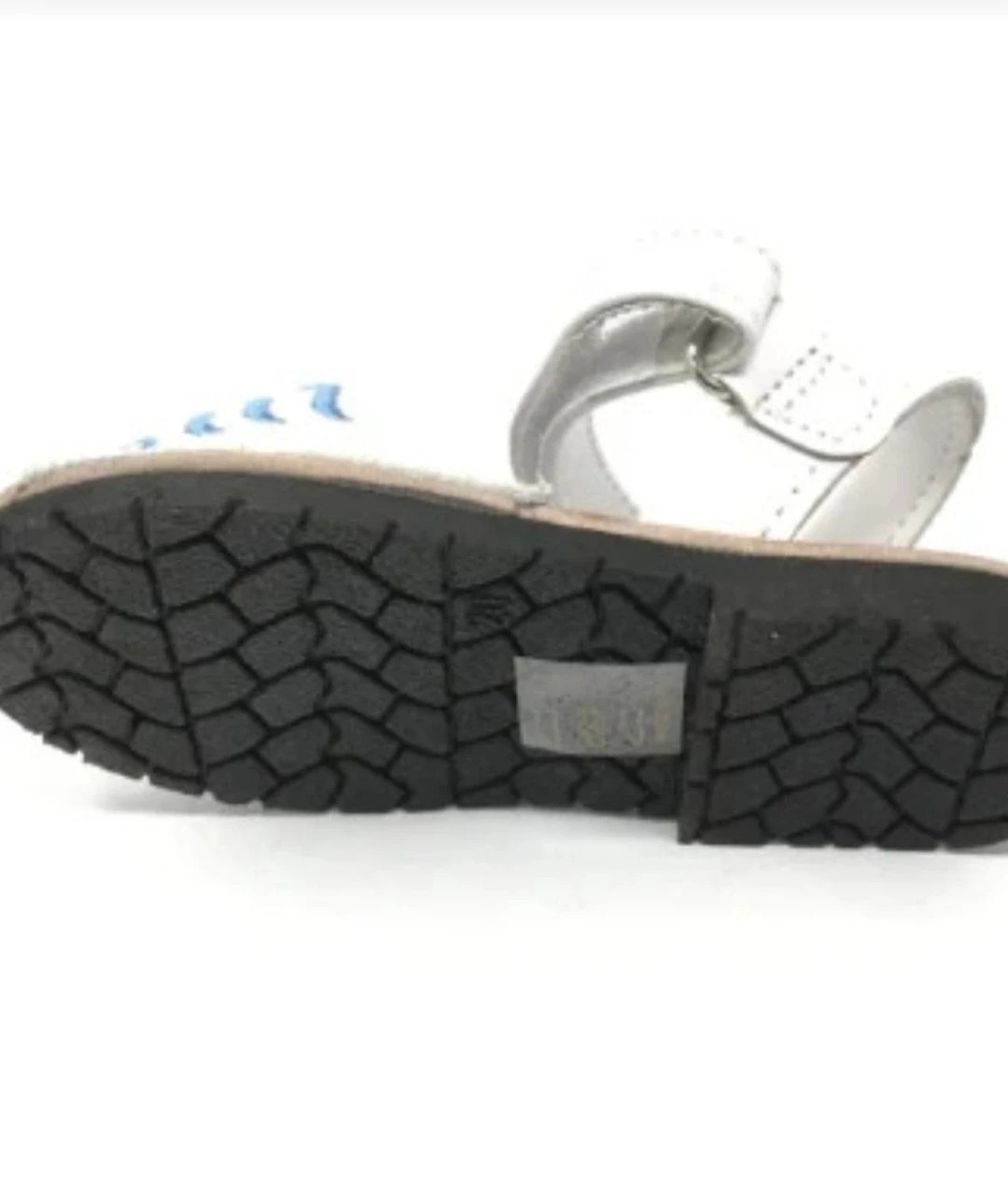 Menorquinas bebé blancas de piel bordado marinero Sandalias infantiles cómodas Talla 26 – Bubble Kids – taille 26 4