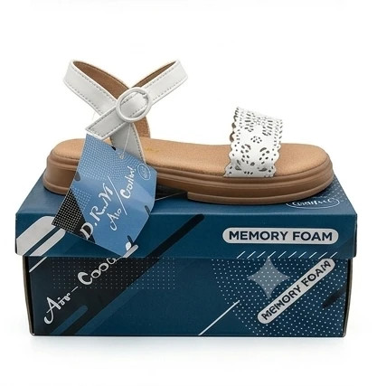 Sandalias Blancas Caladas D.R.M - Súper Cómodas (Memory Foam) TALLA 26
