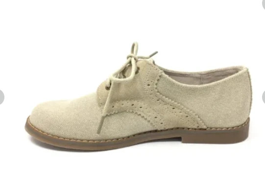 Zapatos ceremonia niño Bubble Kids beige lino y serraje Blucher elegante con cordones talla 38 – Bubble Kids – taille 38 4
