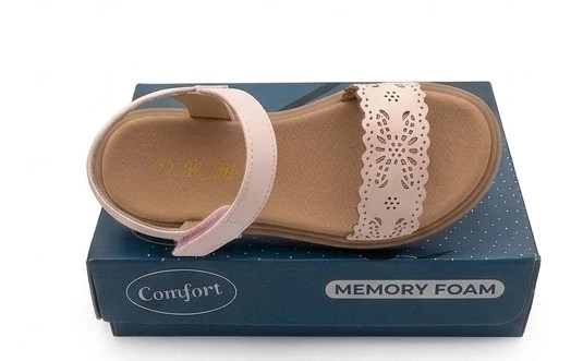 Sandalias Rosa Palo Niña con Velcro (Memory Foam) talla 28