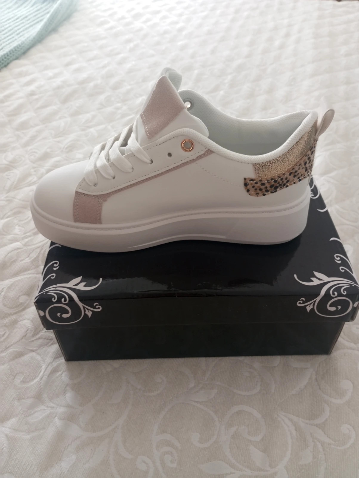 Zapatillas blancas estrella glitter y animal print - Talla40 – Nuevo – taille 40 4